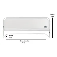 Grade Proteção Protetor Para Cama Infatil Super Luxo Tubline Cor Branco Lisa Foto mini 2