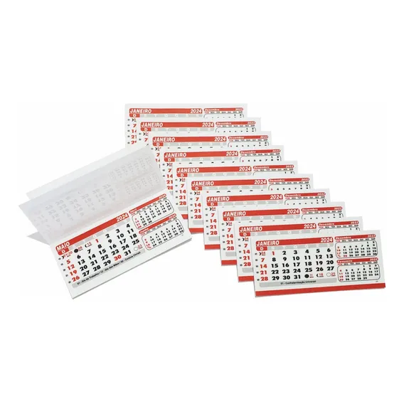 Grafiara 100 Refil Para Calendário De Mesa De Pvc Grande 15,5x6,5 Foto 1