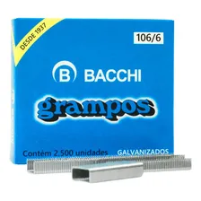 Grampo 106/6 Galvanizado Com 2500 Unidades - Bacchi Foto  mini 1
