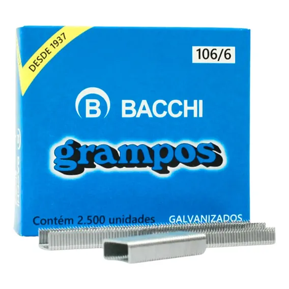Grampo 106/6 Galvanizado Com 2500 Unidades - Bacchi Foto 1