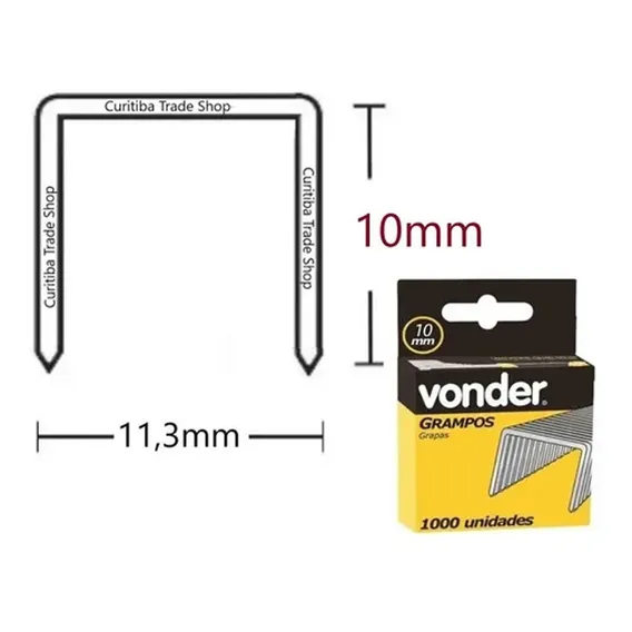 Grampo 10mm Para Grampeador Elétrico Gpe168 C/ 1000 Vonder Foto 1