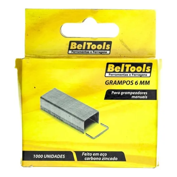 Grampo Para Grampeador 6mm C/ 1000 Unidades Beltools Foto 1