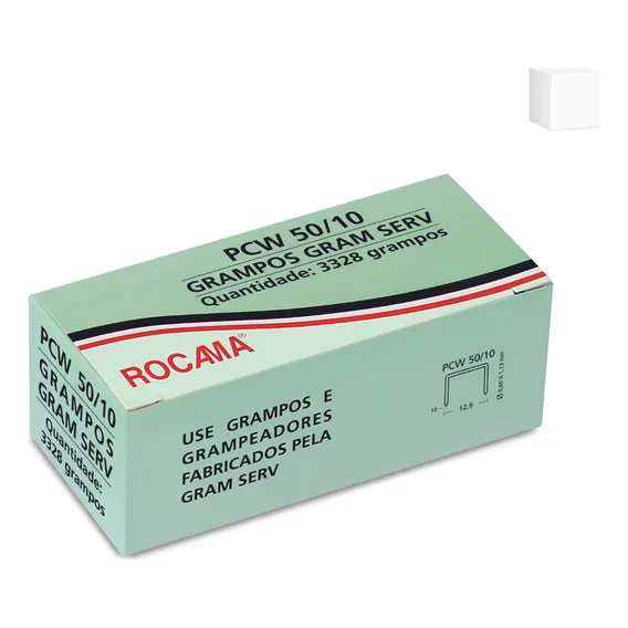 Grampo Pcw 50/10 Rocama (caixa C/ 3328 Grampos) Foto 1