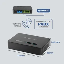 Grandstream Ht814 Gateway Anal贸gico 4 Portas Fxs Gigabit Foto mini 4