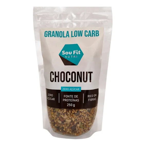 Granola Low Carb Choconut Zero Açucar 250g - Sou Fit Nutri Foto 1
