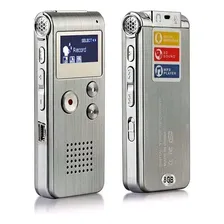 Gravador Voz Digital Telefone Reunião Jornalista Spy Prata Foto mini 2