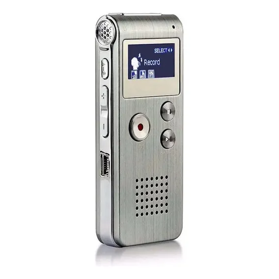 Gravador Voz Digital Telefone Reunião Jornalista Spy Prata Foto 1