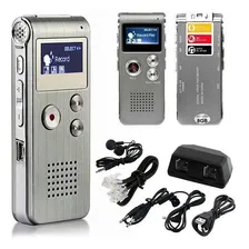 Gravador Voz Digital Telefone Reunião Jornalista Spy Prata Foto mini 3