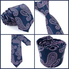 Gravata Azul Slim Arabesco Premium Alta Qualidade Cor Azul Royal Foto mini 3