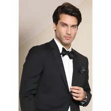 Gravata-borboleta Hisdern para homens, gravata borboleta preta s贸lida Foto mini 3