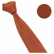 Gravata Slim Crochê Tricô Terracota Luxo Casamento Padrinhos Foto mini  2