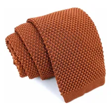 Gravata Slim Crochê Tricô Terracota Luxo Casamento Padrinhos Foto  mini 1