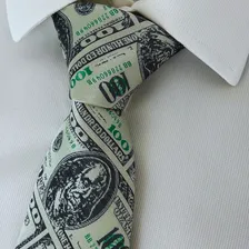 Gravata Slim Estampa D贸lar Para Corte De Casamento Noivo Foto mini 1