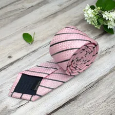 Gravatas Masculinas Slim Premium Luxo Diferenciadas Cor H45 Rosa Riscada Foto mini 4