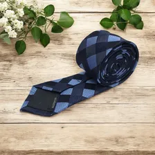 Gravatas Slim Xadrez Sofisticação Cor Azul-escuro Foto mini  3