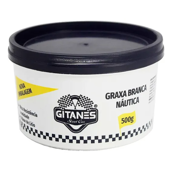 Graxa Branca Base Lítio Naútica Automotiva E Motos Gitanes 500g Foto 1