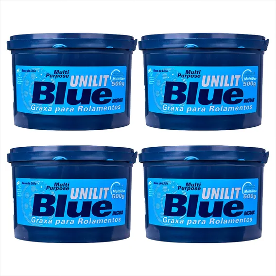 Graxa Para Rolamento Azul Unilit Blue 500g Ingrax Kit C/4 Foto 1
