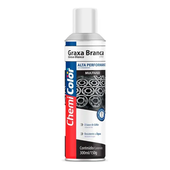 Graxa Spray Branca Chemicolor 300ml/150g - Kit C/ 06 Un Foto 1