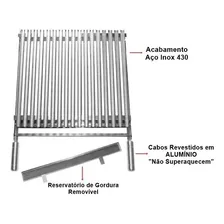 Grelha Argentina 100% Inox 45x45cm P Churrasco Picanha Foto mini 3
