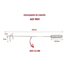 Grelha Argentina 50x40 Inox + Espalhador Brasa, Carvão Inox Foto mini 4