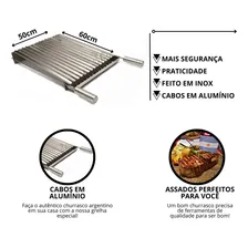 Grelha Argentina Artmill Em Aço Inox 60x50 Foto mini 2
