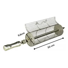 Grelha Cesto Para Espeto Coração Frango Galinha 11 x 10 cm Inox Foto mini 4