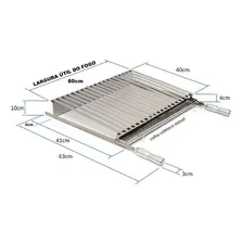 Grelha Churrasco Parrilheira - Inox 60x40 - Cabo Aluminio Foto mini 2