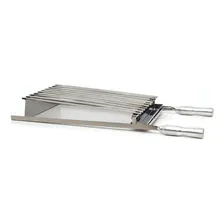 Grelha Churrasco Parrilheira - Inox 60x40 - Cabo Aluminio Foto mini 4