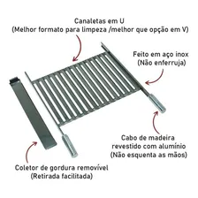 Grelha Churrasco Parrilla Argentina Média 51x34cm Inox Foto mini 3