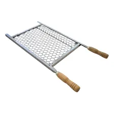 Grelha Churrasco Tela Furo Moeda Em Inox 40x40cm Foto mini 4