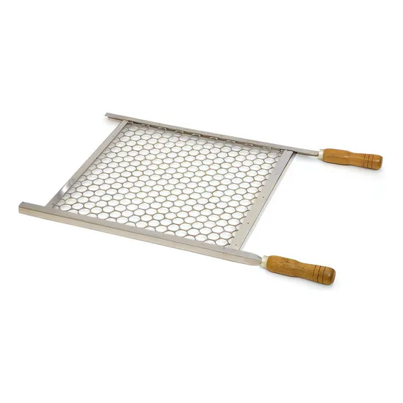 Grelha Churrasco Tela Furo Moeda Em Inox 40x40cm Foto 1
