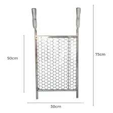 Grelha Churrasco Tela Moeda 40x40 Em Inox E Cabo Aluminio Foto mini 3