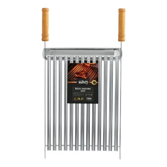 Grelha Inox Grilazer Parrilla Argentina Luxo 40x40cm Foto 1