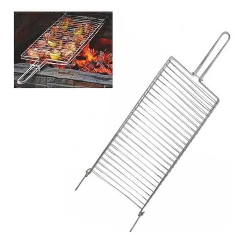Grelha P/ Assar Peixe Frango Linguiça Carnes 18cmx33cm Foto 1