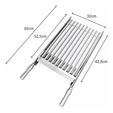 Grelha Parrilha Inox 65cm Argentina Com Coletor Foto  mini 1