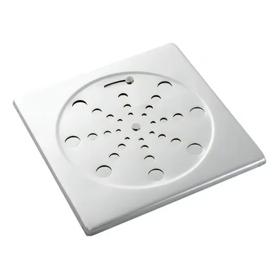 Grelha Quadrada Inox 150mm C/ Fecho E Moldura - Blukit Foto 1
