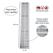 Grelha Ralo Pluvial Linear Aluminio 15x100 Aro Suporte Tela Foto mini 4