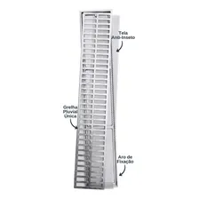 Grelha Ralo Pluvial Linear Aluminio 15x100 Aro Suporte Tela Foto mini 2