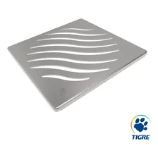 Grelha Ralo Tigre Inox C/ Porta Grelha Quadrado Em Pvc 10x10cm Foto mini 4