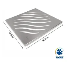 Grelha Ralo Tigre Inox C/ Porta Grelha Quadrado Em Pvc 10x10cm Foto mini 2