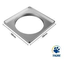 Grelha Ralo Tigre Inox C/ Porta Grelha Quadrado Em Pvc 10x10cm Foto mini 3