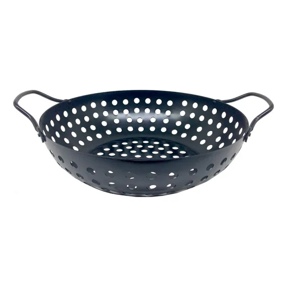 Grelha Wok Antiaderente Para Churrasqueira Legumes Peixe Foto 1