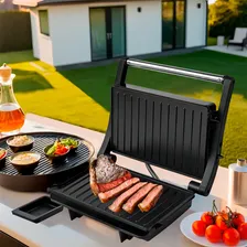 Grill Chapa Elétrico Carnes Sanduicheira Antiaderente Lanche 110v Foto mini 2