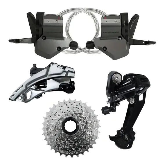 Grupo Kit Conjunto Index 27 Velocidades Cassete Bicicleta Foto 1