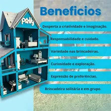 Grupo Paraíso Casa MDF Kit Casa De Boneca 30 Moveis Em Mdf Pintado Cor Azul-frozen Foto mini  2