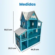 Grupo Paraíso Casa MDF Kit Casa De Boneca 30 Moveis Em Mdf Pintado Cor Azul-frozen Foto mini 4