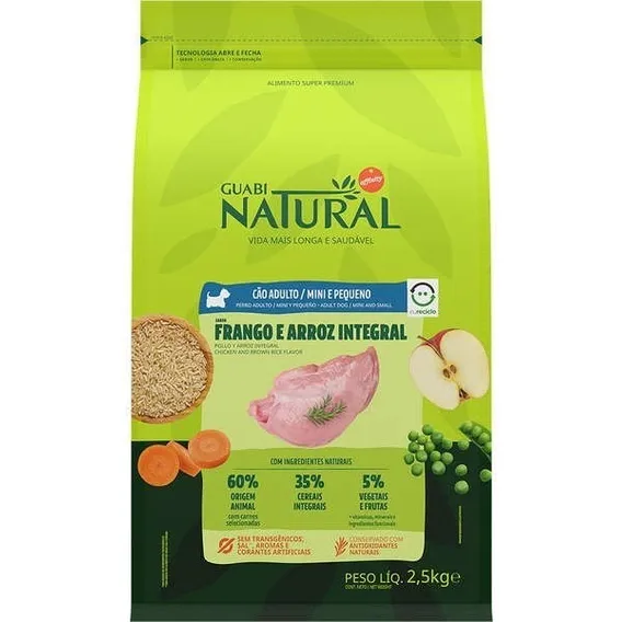Guabi Natural Adulto Frango Raças Pequenas 2,5 Kg Foto 1