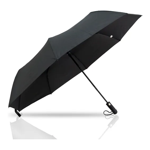 Guarda Chuva Abre Automático Contra Vento Reforçado Preto Foto 1