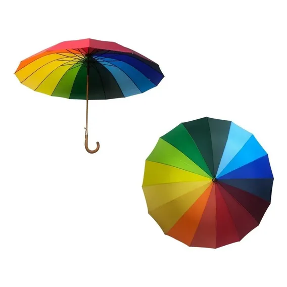 Guarda Chuva Arco Iris 16 Varetas Sombrinha Foto 1