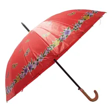 Guarda Chuva Grande Sombrinha Vermelha Reforçado Estampado Cor Vermelho Foto mini 1